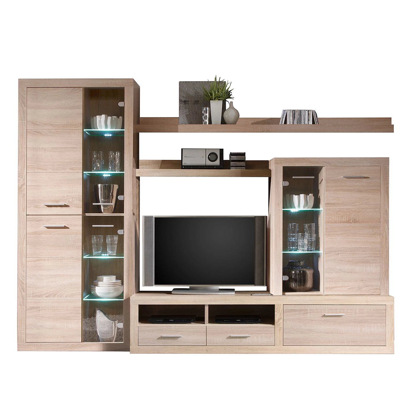 Mooved Meuble TV Rindby (5 éléments) - Avec éclairage - Imitation chêne Sonoma 4 Mooved Meuble TV Rindby (5 éléments) - Avec éclairage - Imitation chêne Sonoma – Image 2