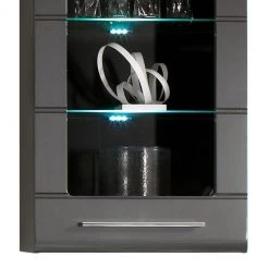 Loftscape Meuble TV Tadeus I (4 éléments) - Avec éclairage Gris brillant / -Meubles de salon Soldes wohnwand tadeus i 4 teilig inkl beleuchtung hochglanz grau grau 977142