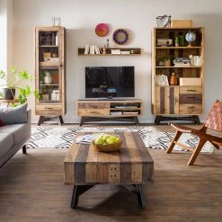 Ars manufacti Vitrine Tamati - Pin parasol massif -Meubles de salon Soldes wohnwand tamati i 3758460