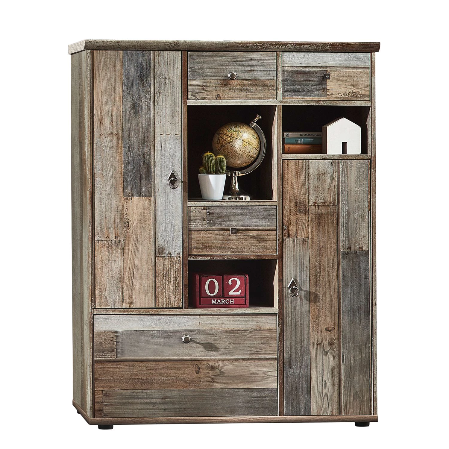 Red Living Meuble TV Tapara - 4 éléments - Avec éclairage - Marron / Gris 10 Red Living Meuble TV Tapara - 4 éléments - Avec éclairage - Marron / Gris – Image 8