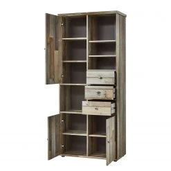 Red Living Armoire Tapara - Marron / Gris -Meubles de salon Soldes wohnwand tapara ii braun grau 4383700 1