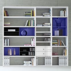 Loftscape Etagère XL Emporior l.B - Blanc brillant / Noir - Avec éclairage 8 Loftscape Etagère XL Emporior l.B - Blanc brillant / Noir - Avec éclairage -Meubles de salon Soldes xl regalwand emporior i b rgb led beleuchtung hochglanz weiss schwarz 3396581