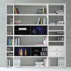 Loftscape Etagère XL Emporior II - Blanc brillant / Noir - Avec éclairage 7 Loftscape Etagère XL Emporior II - Blanc brillant / Noir - Avec éclairage -Meubles de salon Soldes xl regalwand emporior ii mit beleuchtung hochglanz weiss schwarz 2208150