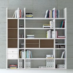 Loftscape Etagère XL Emporior IIl.a - Blanc brillant / Imitation chêne de Sonoma - Sans éclairage