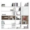 Loftscape Etagère XL Emporior lV - Blanc brillant / Imitation chêne de Sonoma - Avec éclairage -Meubles de salon Soldes xl regalwand emporior iv mit beleuchtung hochglanz weiss eiche sonoma dekor 2116710