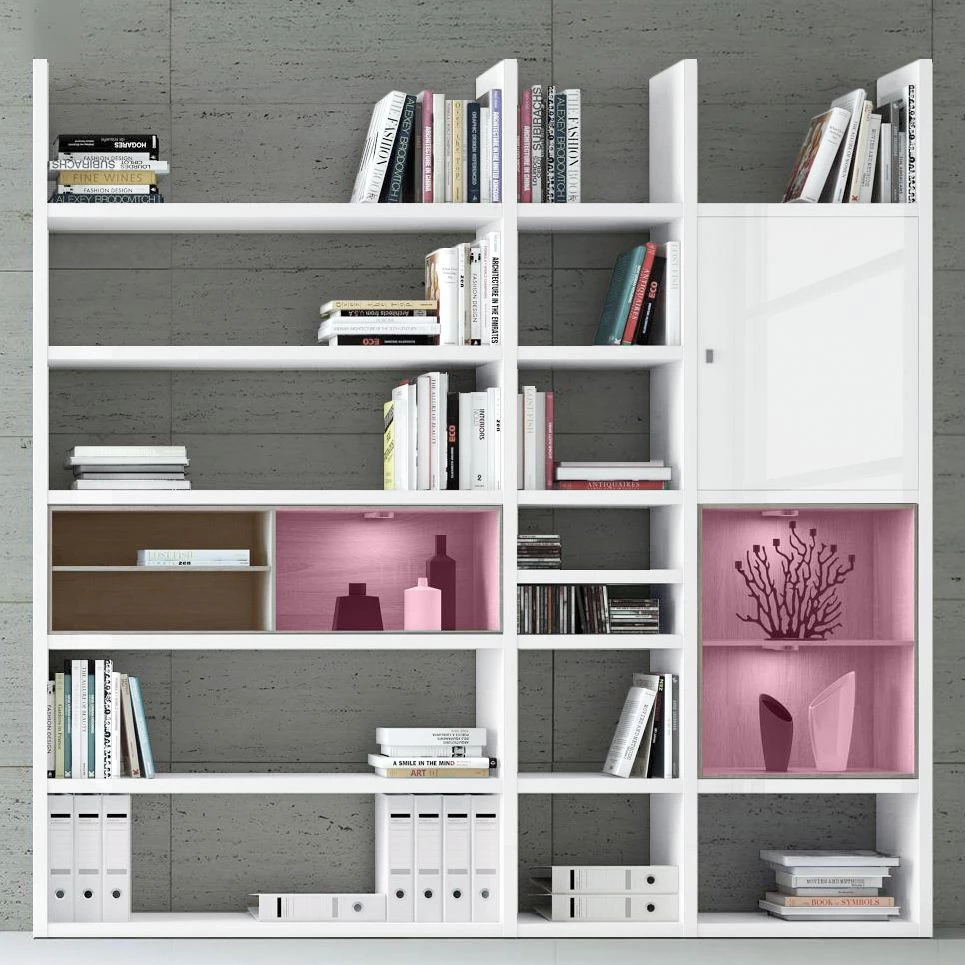 Loftscape Etagère XL Emporior lV - Blanc brillant / Imitation chêne de Sonoma - Avec éclairage 4 Loftscape Etagère XL Emporior lV - Blanc brillant / Imitation chêne de Sonoma - Avec éclairage – Image 2