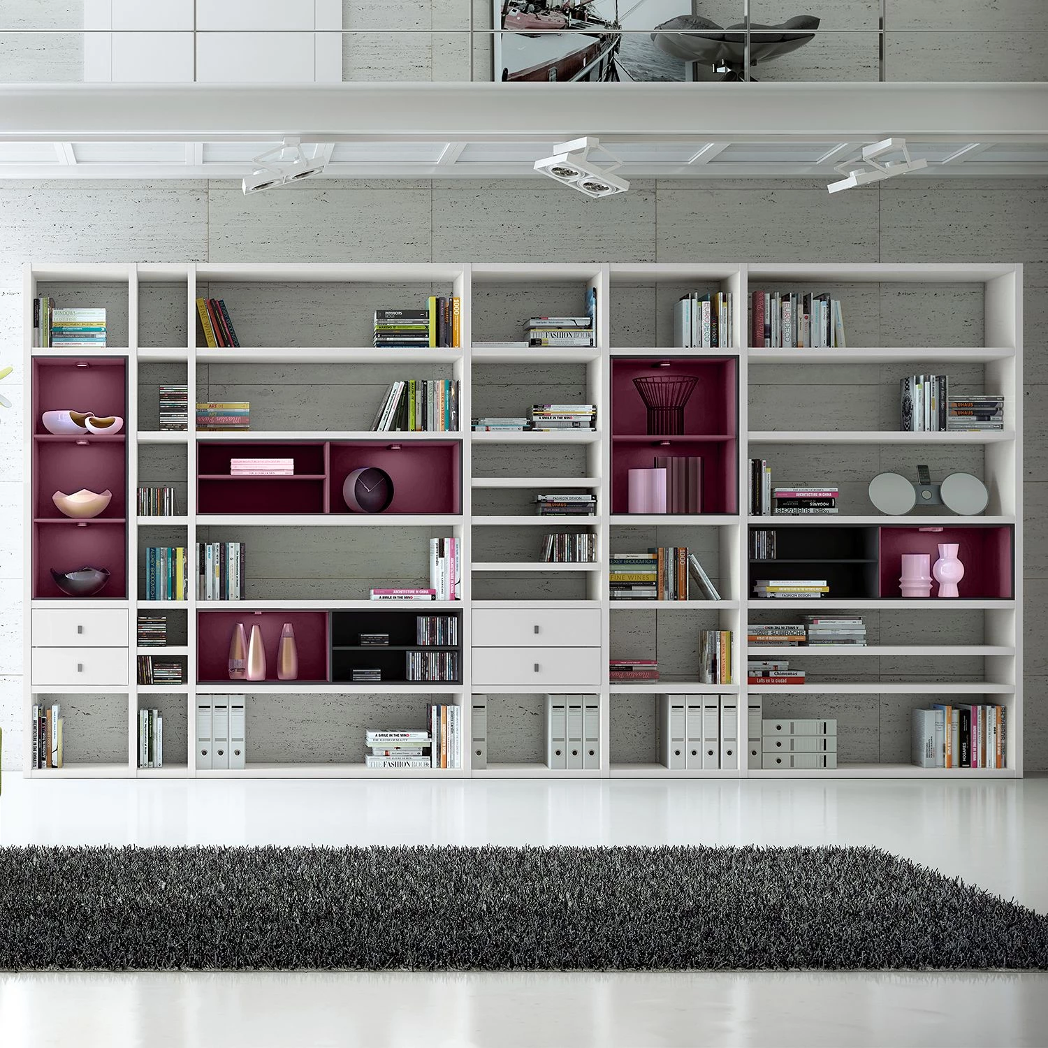 Loftscape Etagère XXL Emporior l.A - Blanc / Noir - Avec éclairage 4 Loftscape Etagère XXL Emporior l.A - Blanc / Noir - Avec éclairage – Image 2