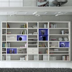 Loftscape Etagère XXL Emporior II - Blanc crème - Avec éclairage -Meubles de salon Soldes xxl regalwand emporior ii rgb led beleuchtung weiss 3396325