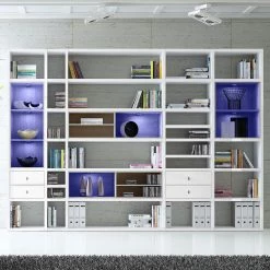 Loftscape Etagère XXL Emporior III - Blanc brillant / Imitation chêne de Sonoma - Avec éclairage 8 Loftscape Etagère XXL Emporior III - Blanc brillant / Imitation chêne de Sonoma - Avec éclairage -Meubles de salon Soldes xxl regalwand emporior iii rgb led beleuchtung hochglanz weiss eiche sonoma dekor 3396397