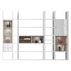 Loftscape Etagère XXL Emporior VI - Blanc brillant / Imitation chêne de Sonoma - Avec éclairage -Meubles de salon Soldes xxl regalwand emporior vi mit beleuchtung hochglanz weiss eiche sonoma dekor 2206642