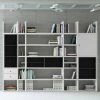 Loftscape Etagère XXL Emporior VI - Blanc / Noir - Sans éclairage -Meubles de salon Soldes xxl regalwand emporior vi ohne beleuchtung weiss schwarz 2206654